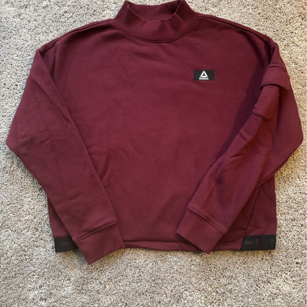 Reebok Burgundy Mockneck Sweater Womens Size L
